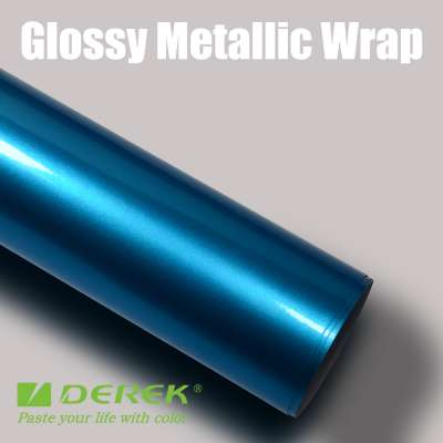 Newest Blue Glossy Metallic Car Wrapping Film with high quality