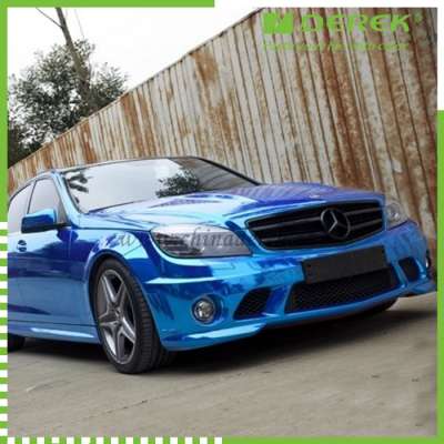 Derek Blue Car Care Product Stretchable Chrome Vinyl Wrap As Mirror Film 1.52*20m--Manufactory Directly