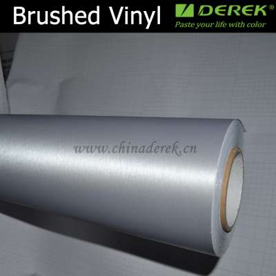 DEREK Brush Metal Car Stickers Roll Size 1.52 X 30 Meter Silver Brushed Metal Vinyl Car Wrap