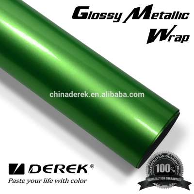 DEREK New Arrival Metallic Glossy Car Adhesive Film Chrome Vinyl Wrap