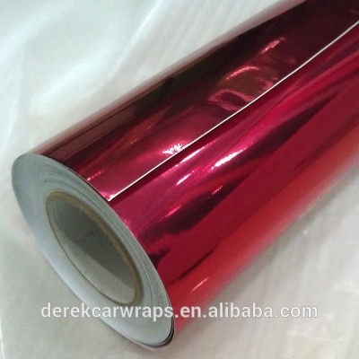 Air Bubble Free Red Metallic Mirror Chrome Vinyl Car Wrap