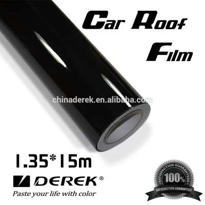 Glossy black car roof protection film with Air free bubbles