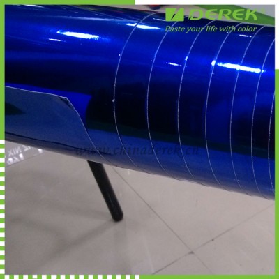 Self-adhesive Blue Mirror Chrome Vinyl Film with Air Free Bubbles and Protective layer