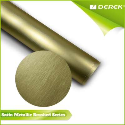 1.52*20m PVC Material Champagne Color Satin Metallic Brushed Car Vinyl Wrap