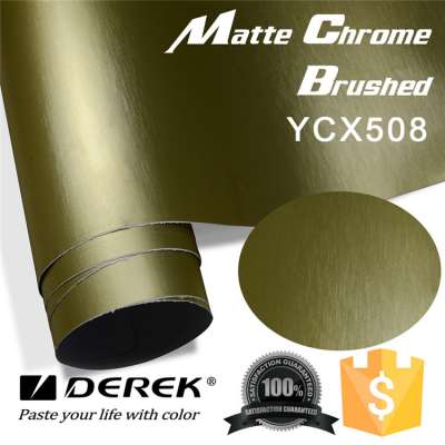 Derek Multi-colored Champagne Color Matt Metallic Brushed Chrome Wrap Vinyl Film