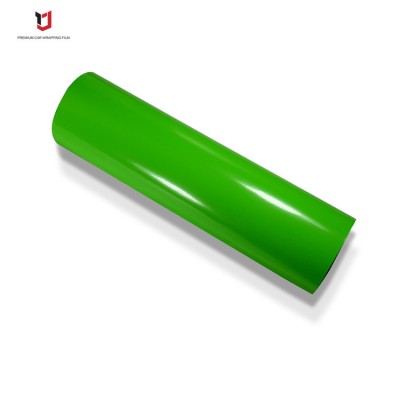 YJ-DEREK Apple Green Color Glossy Film For Car Body Wrapping with air bubble